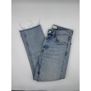 Zara Womens Straight‎ Leg Denim Jeans Light Wash